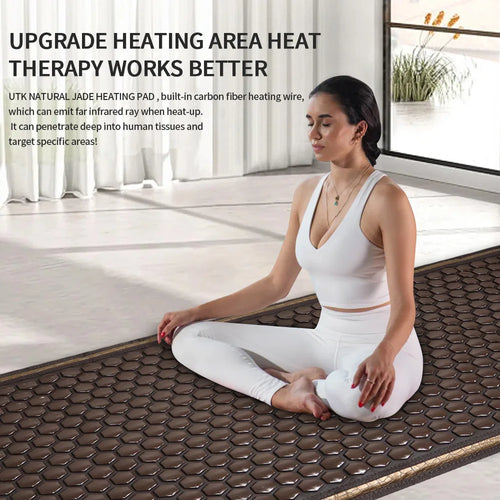 Heating Mat for Back Pain Relief Natural Tourmaline Mattress Far Infrared Heating Mat Germanium Stone Pad with Controller Show